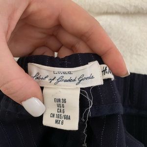 H&M Formal Business Navy Striped Pants